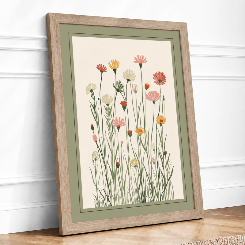 Wildflower Study Botanical - Framed Print, Oak, A3 - 42.0 x 29.7 cm