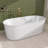 67" X 30.7" Freestanding Acrylic Glossy White Bathroom Tub Deep Soaking Bathtub With Overflow And Chrome Pop-up Drain