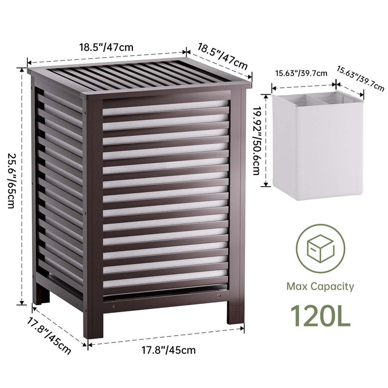 Bhargava Laundry Hamper with Handles, Brown