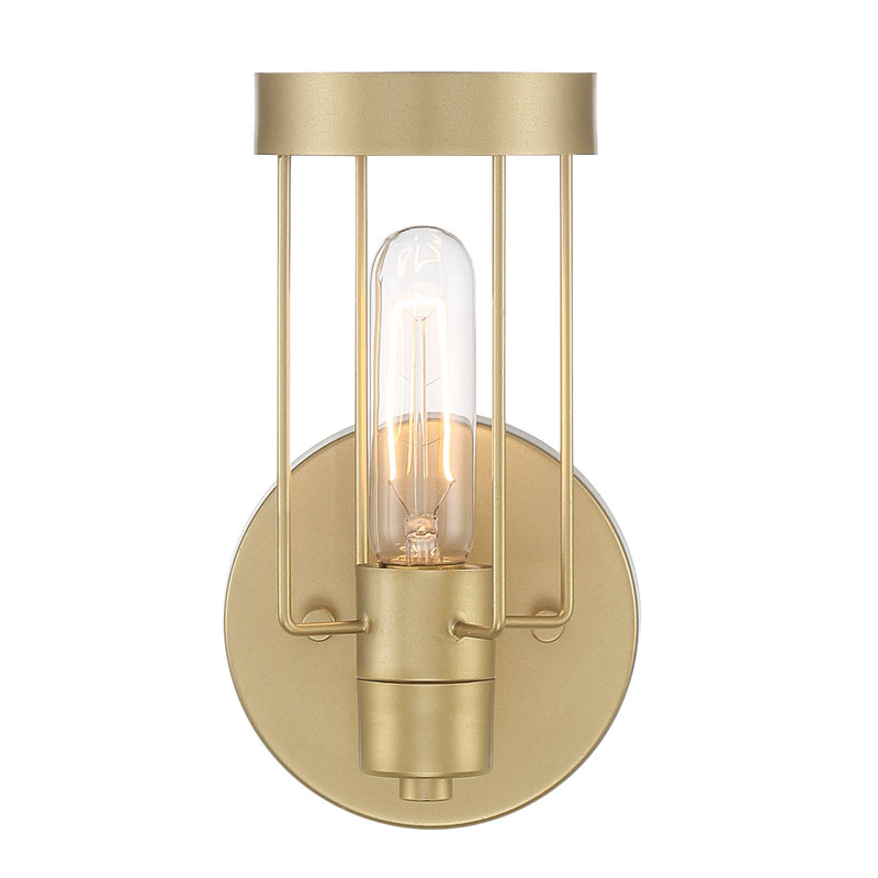 Mikels Steel Flush Mounted Sconce, Golden Mist
