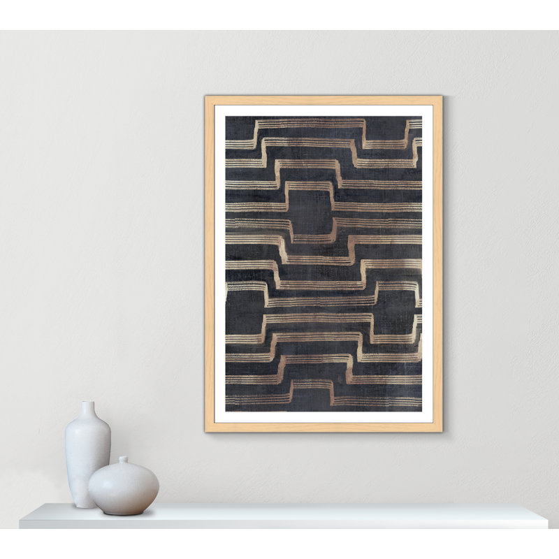«Symphony in Motion II» par Emma Peal, Blanc, Papier avec cadre naturel naturel, H 55 po x l 39 po x P 1,25 po