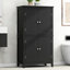 Armoire de rangement pour salle de bain - 4 portes avec tablettes réglables noires-1690378340