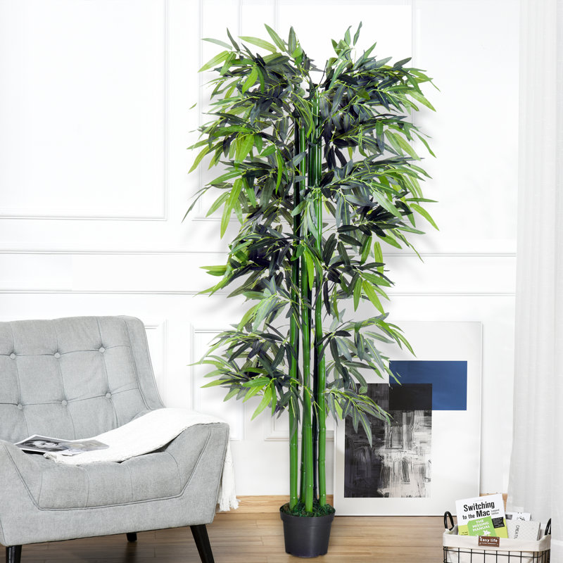 70.75'' Faux Moss Tree in Cement Pot