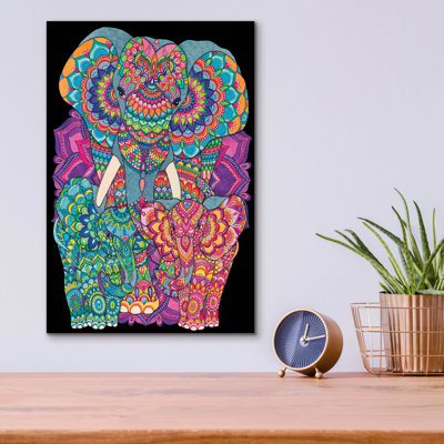 Bungalow Rose «Elephant Trio» par Hello Angel, art mural en verre acrylique