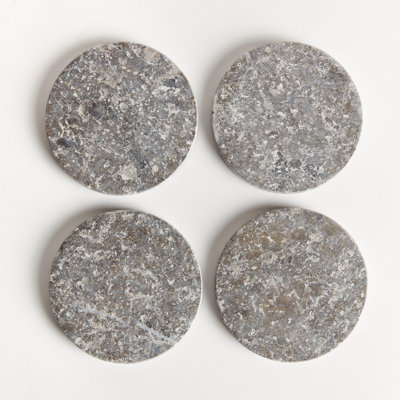 Sierra Gray and White Marble Round Coasters