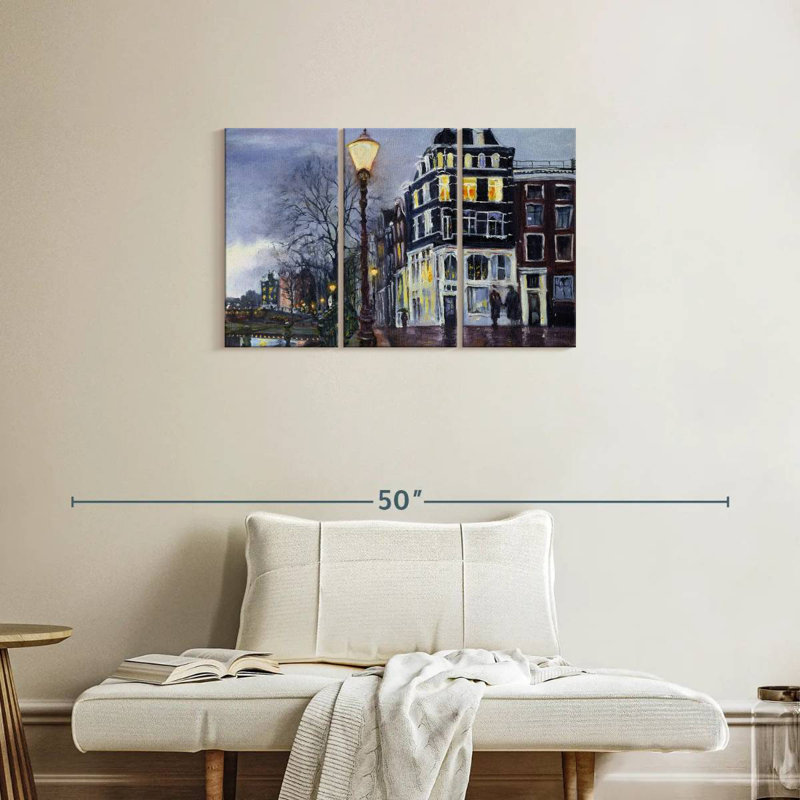 Sirci au crépuscule, Amsterdam, H 20 po x l 33 po