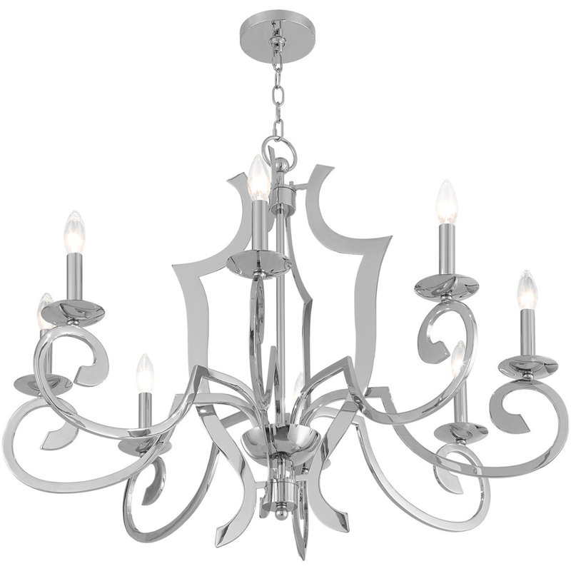 Lustre classique à 8 lumières de style bougie Poppy-Ann
