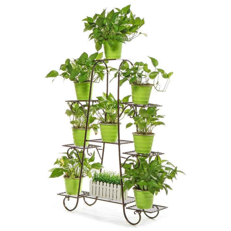 Support à plantes en métal à 9 niveaux pour la maison barbla, Café