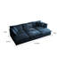 Canapé modulaire confortable avec 3 repose-pieds et coussins décoratifs en tissu d'ameublement en chenille bleu