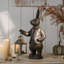 Lanterne de table en métal 13,19 "Garden Bunny