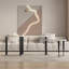 Table de cocktail rectangulaire de 47 pouces avec plateau en pierre frittée rotative, blanc et noir élégant