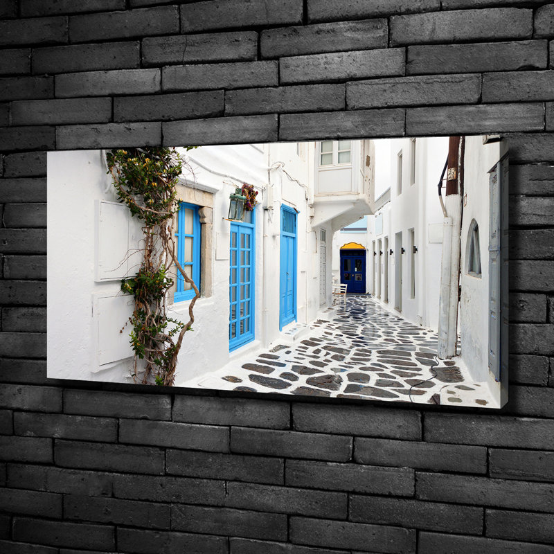 Greek Streets - Wrapped Canvas Print