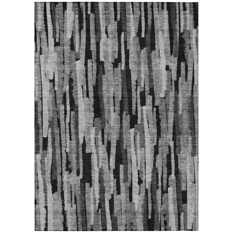 Tapis intérieur / extérieur gris Marrah , 10 pi x 14 pi