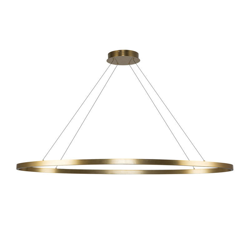 Ovale 1 - Light LED Unique/Statement Pendant, Brushed Gold, 1.5" H x 53.25" W x 27.625" D