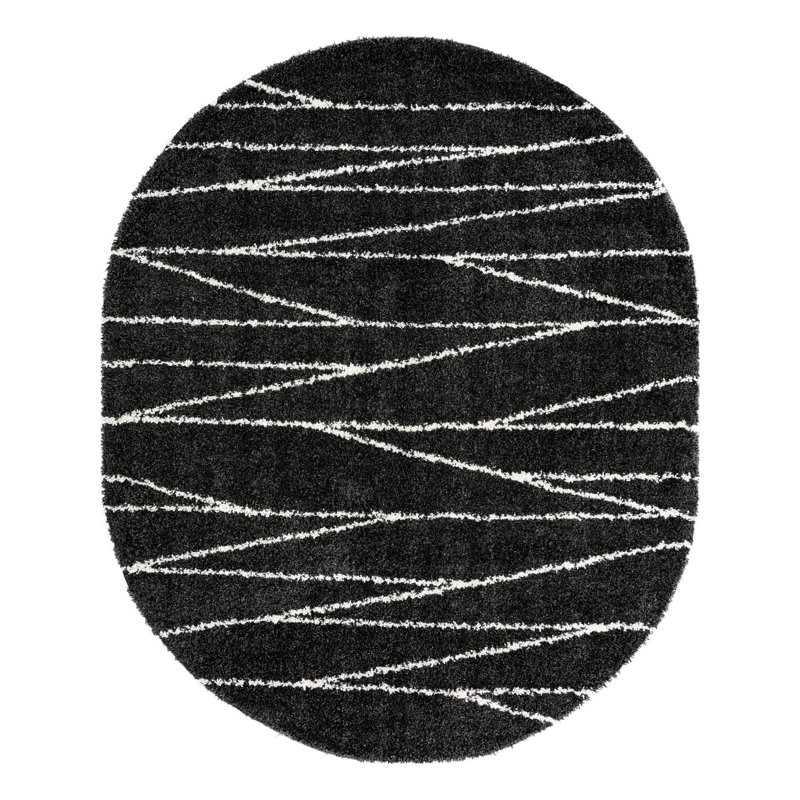 Abrahams Geometric Indoor Rug, Oval 7'10" x 10'