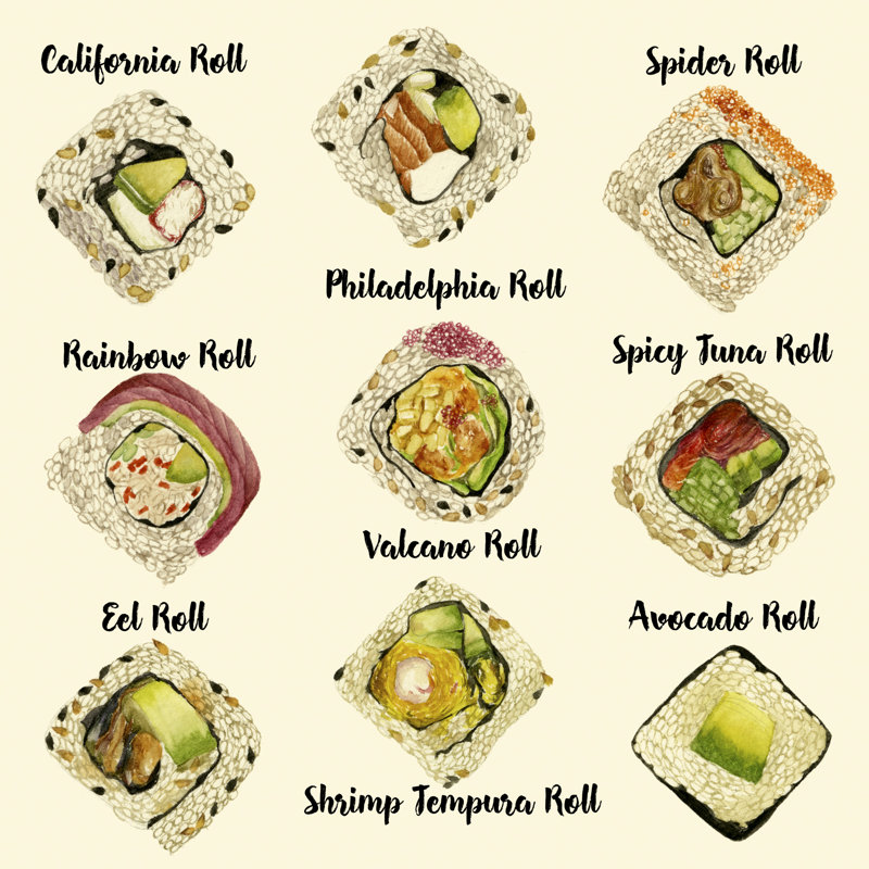 " Sushi II " by Melissa Wang, 36" H x 36" W x 1.25" D