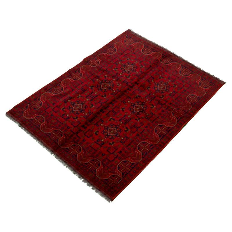 Tapis décoratif en laine de conception unique en laine noué à la main New Age de 4 pi 11 po x 6 pi 4 po