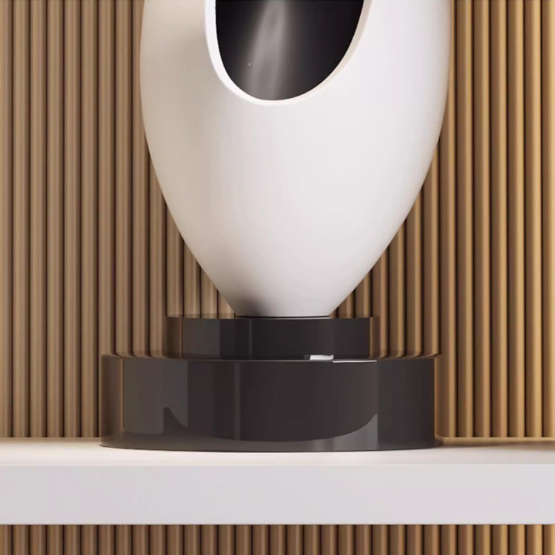 Modern Glass Steel Finial Decorative Object, White/Black