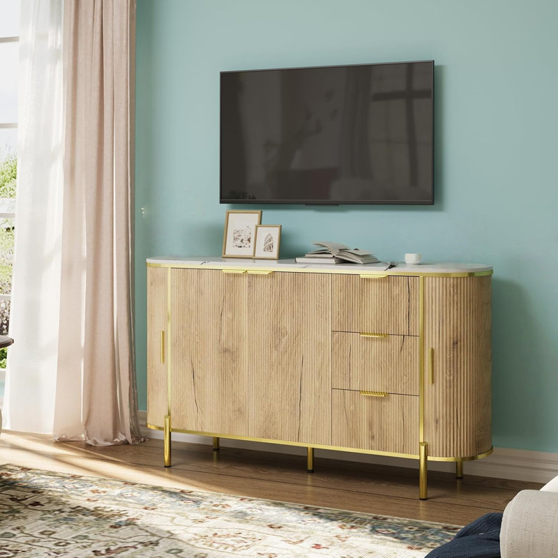 149.6cm Sideboard, Brown/White