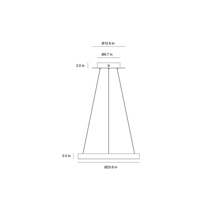 Cirkel Pendant, Gold, 23.6"W