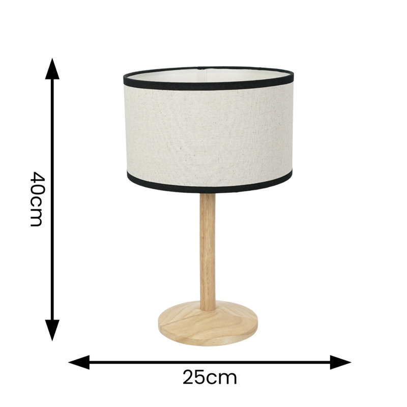 TRISTON With EVA 40cm Table Lamp, No, Black