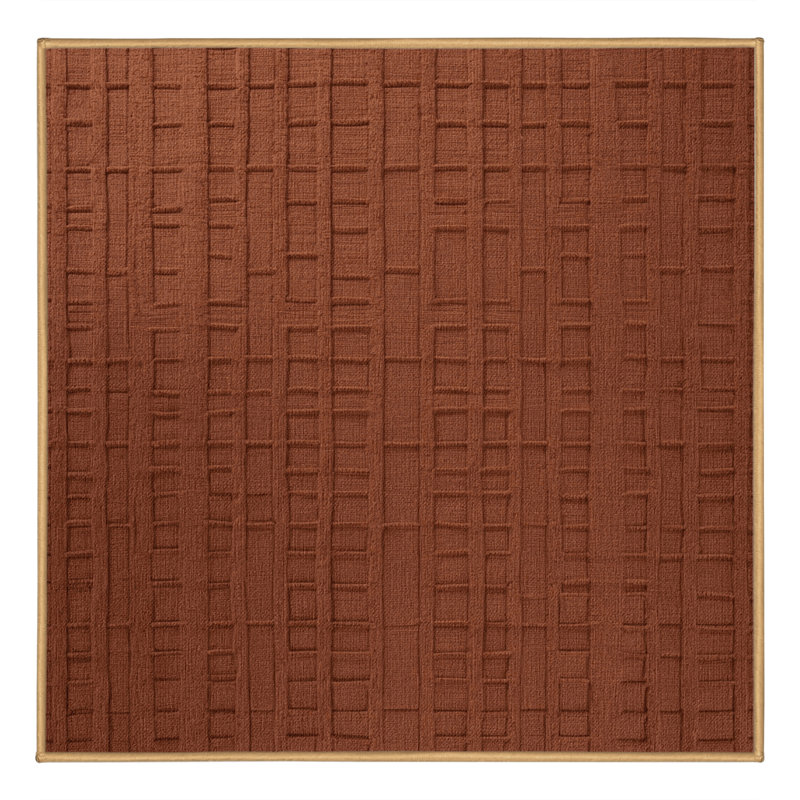 Tapis brun treillis lavable à la machine, Carré 8 pi