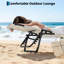 Méridienne de bronzage portable avec trou pour le visage, dossier inclinable réglable à 5 positions, poche latérale et coussin pour la plage, la piscine et le patio