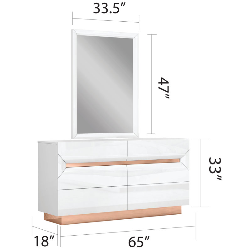 Ensemble de chambre avec lit plateforme 4 pièces Aransas, Très grand, Blanc