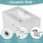 Meuble-lavabo 30 po avec lavabo, une porte avec tablette et trois tiroirs, porte à fermeture douce, blanc-1441482112-1441482113
