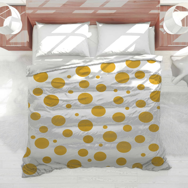Polka Dots Bedding Pattern Comforter Modern, Twin Comforter, Orange Polka Dots