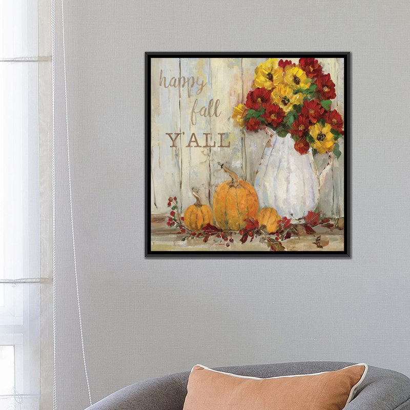 « citrouille patch ii », reproduction d’impression sur toile, H 18 po x l 18 po x P 1,5 po, Toile avec cadre noir