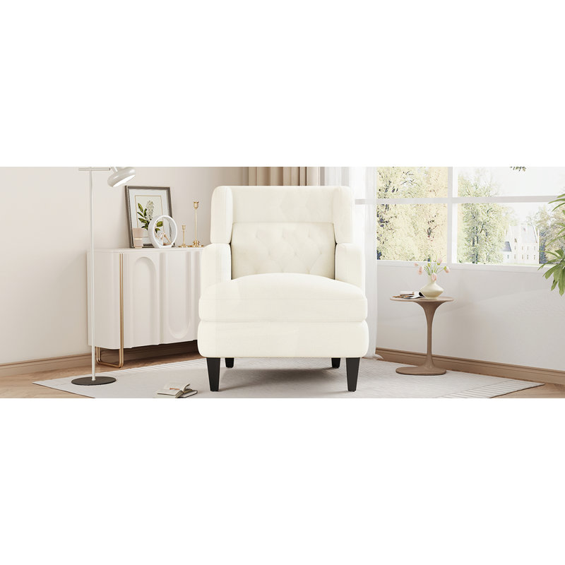 Chaise d'appoint rembourrée et rembourrée, Beige