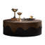 Table basse noire en bois massif avec plateau en placage d'écorce de noyer, 38,97 po, aucun assemblage requis
