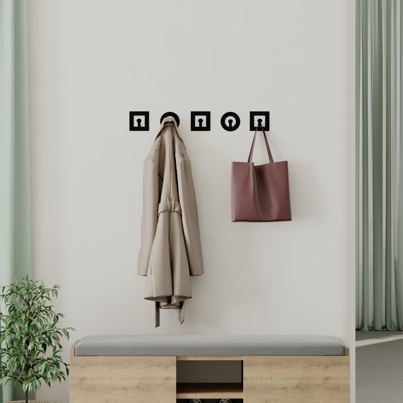 Neveen Metal Wall Organizer with Key Hooks Set of 5