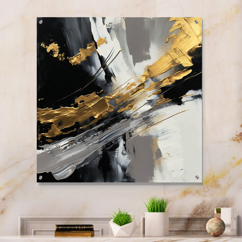 Mystery Awakening II - Art mural abstrait en acrylique moderne, H 16 po x l 16 po