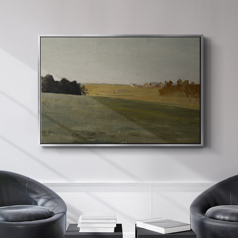Paysage rétro - cmxxxiv, Toile tendue, H 25 po x l 37 po x P 1,5 po