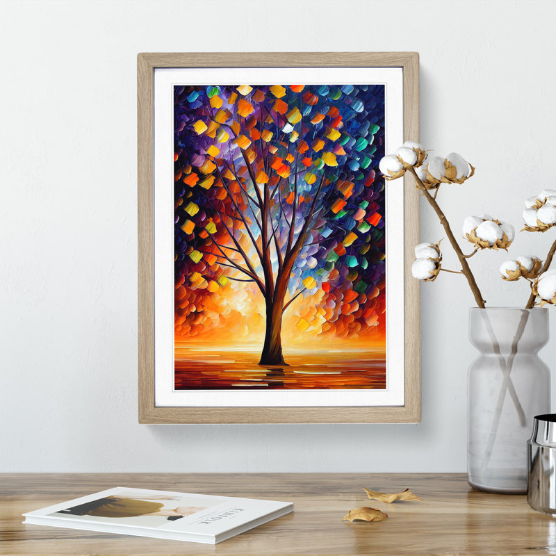 Portrait of a Tree No.4 - Wall Art, Oak Framed, White, 46cm H x 34cm W x 2cm D