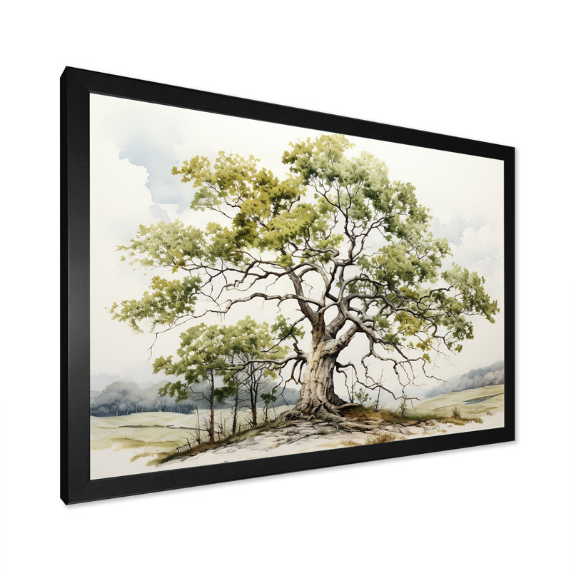 Chênes dans une palette monochromatique, Cadre photo noir simple, H 24 po x l 32 po x P 1 po