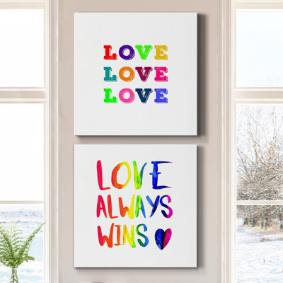 Love Love Love - ensemble d'art textuel 2 pièces