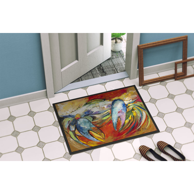 Tapis de porte d’intérieur anti-dérapant crabe, Rectangle 2 pi x 3 pi