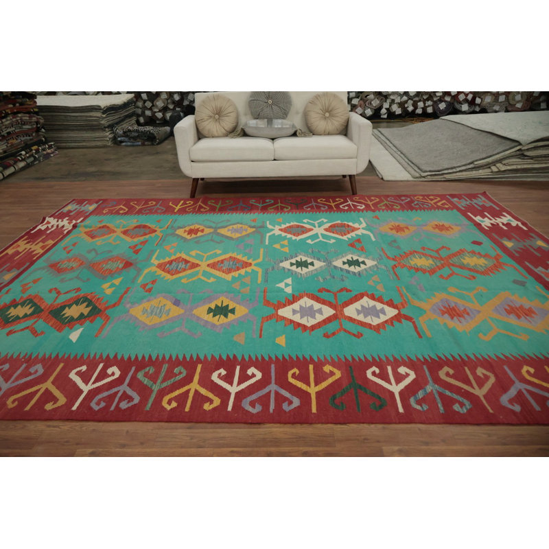 Tapis turc géométrique Kilim 9 x 12