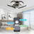 22" Black Modern Flush Mount Low Profile Ceiling Fan with Light and Smart APP Control