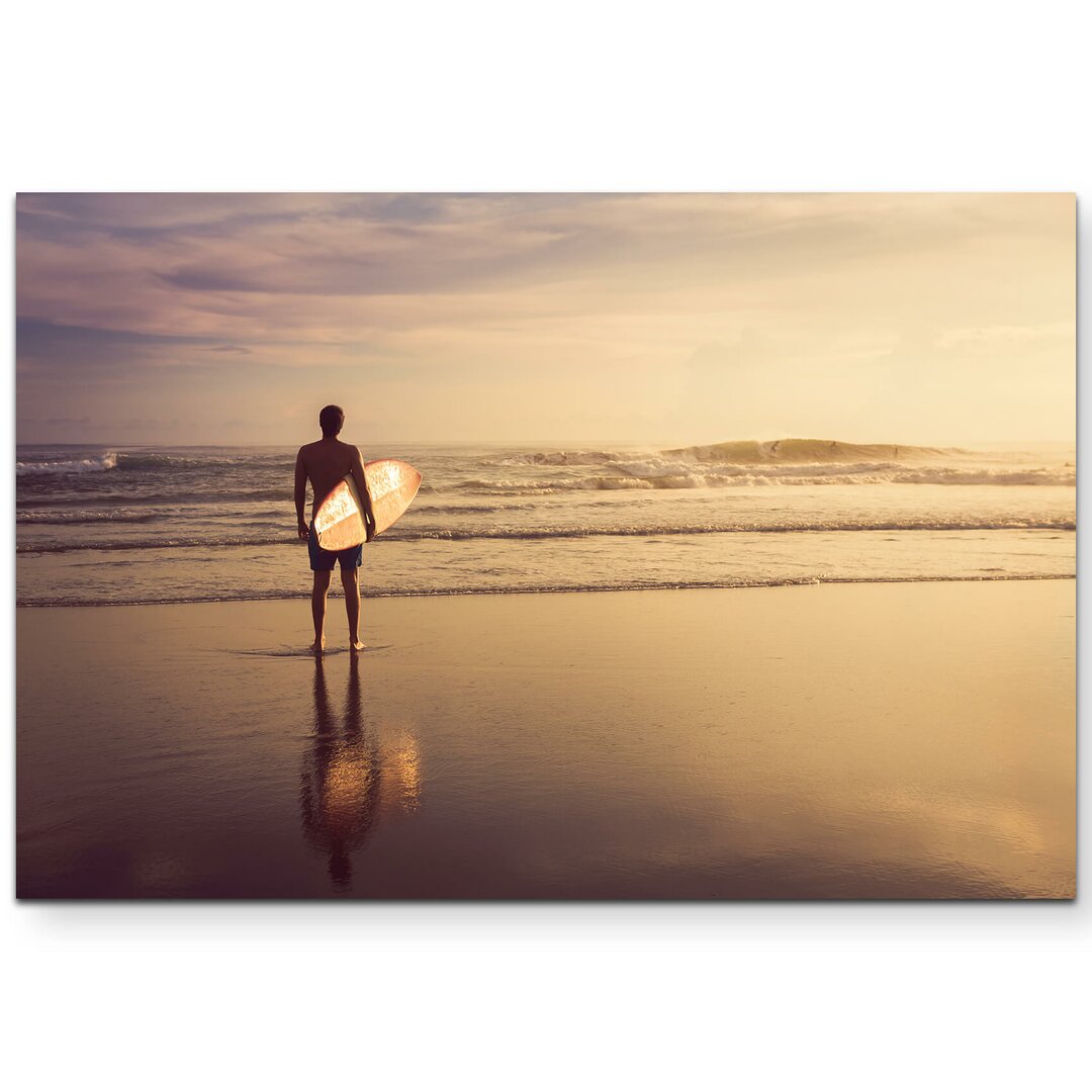 Leinwandbild Surfer am Strand