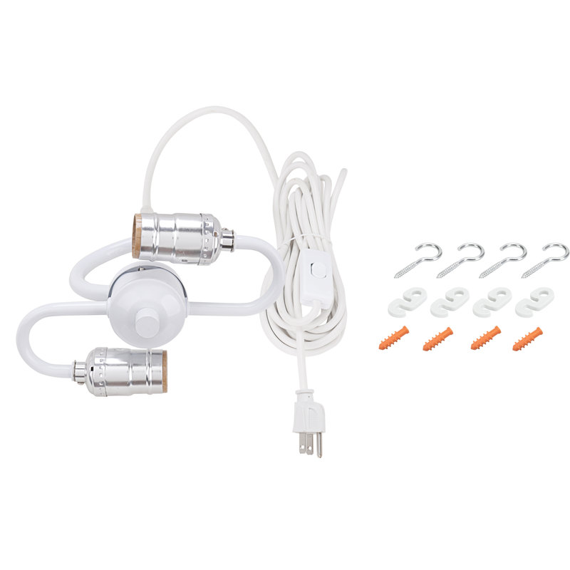 Luminaire suspendu pour 2 lumières unique Blanken, Beige, H 12,5 po x l 20 po x P 7 po