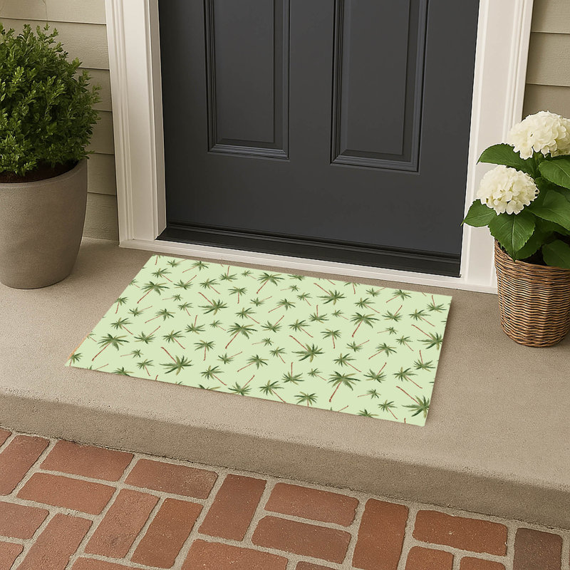 Summer Palms Outdoor Doormat, 24'' W x 17'' L, Lime