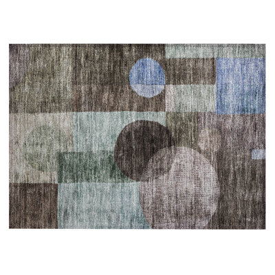 Machine Washable Indoor/Outdoor Chantille ACN1114 Brown Rug