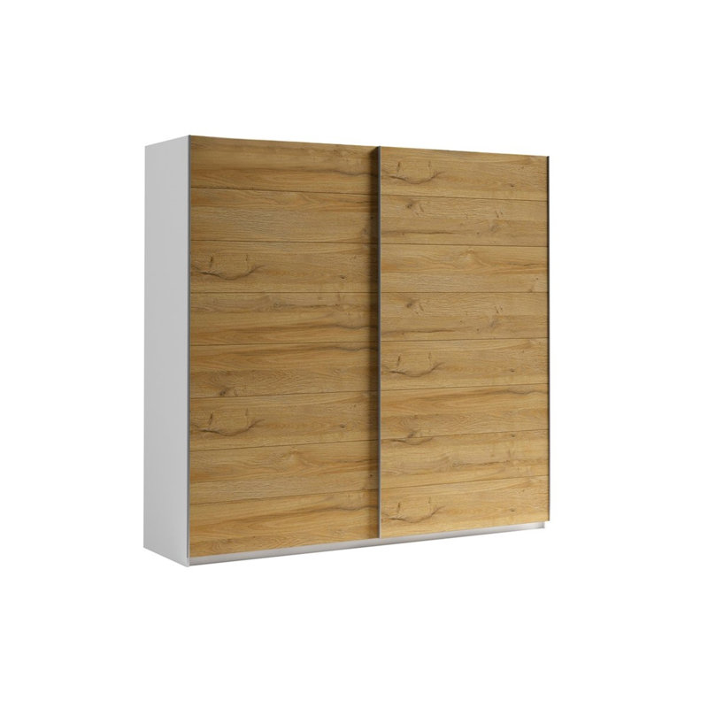 2 Door Manufactured Wood Wardrobe, 213cm H x 220cm W x 61cm D