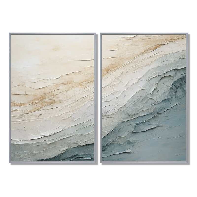 Décoration murale minimaliste beige et gris Horizon I - Bord de mer, H 36 po x l 48 po, Framed Print without Mat