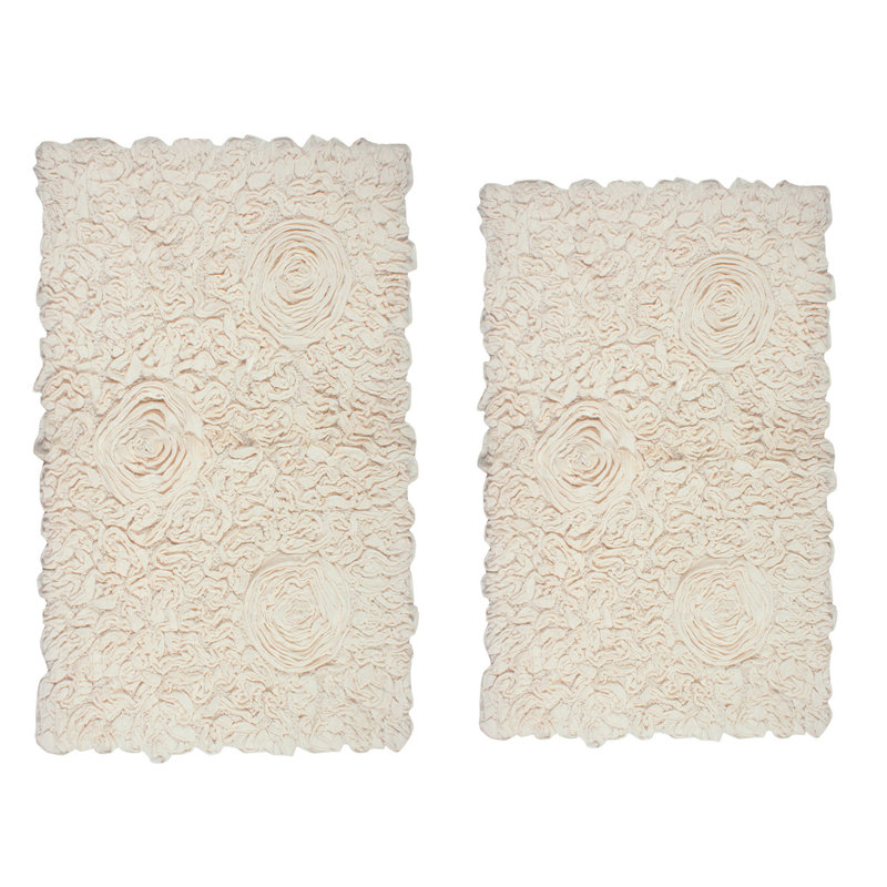 100% Cotton Bath Rug (Set of 2), Ivory