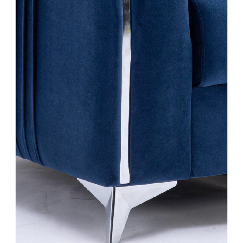 Velours bleu moderne 2 avec matériau de luxe et siège confortable